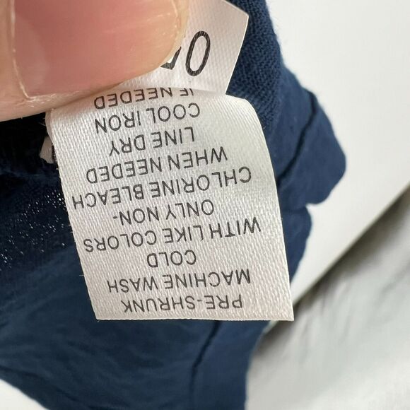 Lulu-B Tunic Tank Top Womens 1X Navy Blue Shark Bite Slit Hem V Neck Sleeveless - Picture 8 of 8